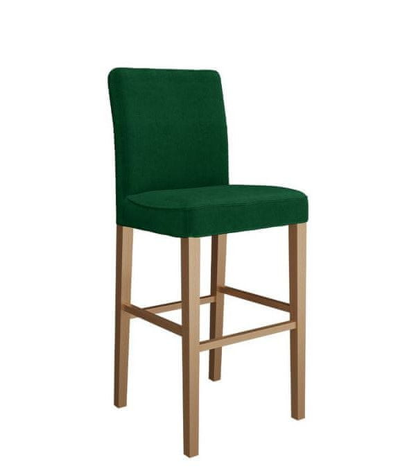 Veneti Barová stolička SAYDA - prírodné drevo / zelená